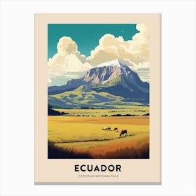 Cotopaxi National Park Ecuador 2 Vintage Hiking Travel Poster Canvas Print