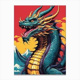 Japanese Dragon Pop Art Style (11) Canvas Print