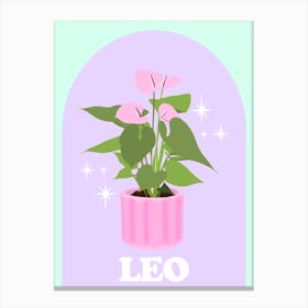 Botanical Star Sign Leo Canvas Print