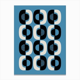 Mid Century Modern Composition In Blue Canvas Print