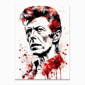 David Bowie Portrait Ink Painting (13) Canvas Print