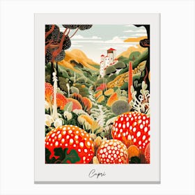 Poster Of Capri, Italy, Illustration In The Style Of Pop Art 4 Canvas Print