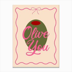 Coquette Olive You Canvas Print