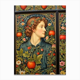 William Morris Girl With Strawberries Canvas Print