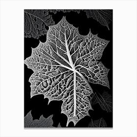 Mulberry Leaf Linocut 5 Canvas Print