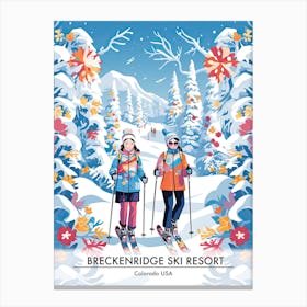 Breckenridge Ski Resort   Colorado Usa, Ski Resort Poster Illustration 1 Canvas Print