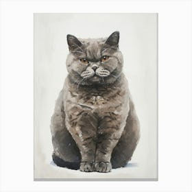 British Shorthair Cat Painting 1 Canvas Print