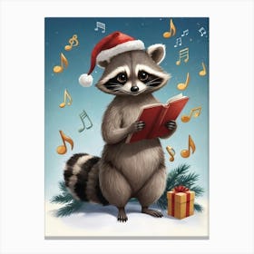 Christmas Raccoon Canvas Print