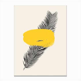 Tropical Leaf Yellow Canvas Print