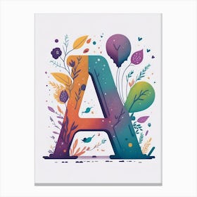 Colorful Letter A Illustration 66 Canvas Print