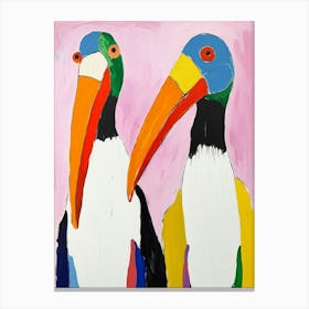 Colourful Kids Animal Art Pelican 7 Canvas Print