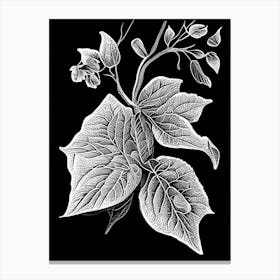 Quince Leaf Linocut 2 Canvas Print