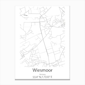 Wiesmoor,Germany Minimalist Map Leinwandbilder