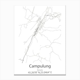 Campulung Moldovenesc,Romania Minimalist Map Stampe su tela