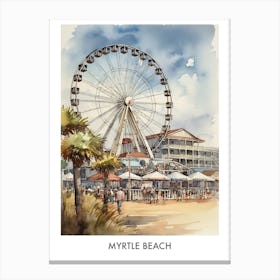 Myrtle Beach Watercolor 1travel Poster Canvas Print