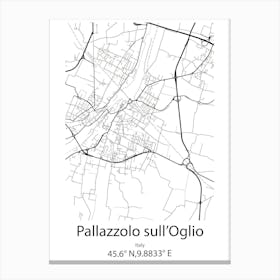 Pallazzolo Sull Oglio,Italy Minimalist Map Lienzos