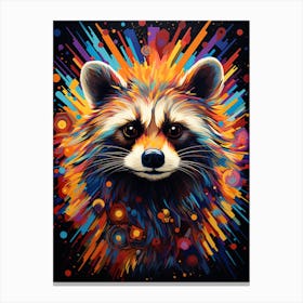 A Crab Eating Raccoon Vibrant Paint Splash 4 Canvas Print