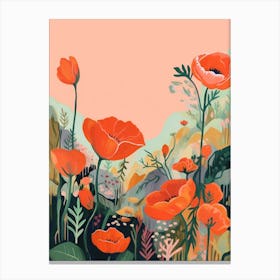 Boho Wildflower Painting Poppy 2 Canvas Print