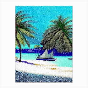 Andros Island Bahamas Pointillism Style Tropical Destination Canvas Print