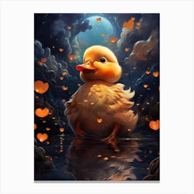 Duckling In The Moonlight Canvas Print