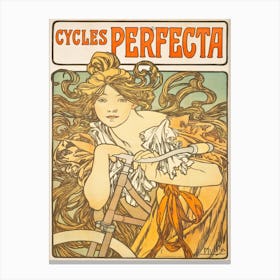 Cycles Perfecta Advert, Alphonse Mucha Canvas Print