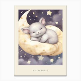 Sleeping Baby Chinchilla Nursery Poster Canvas Print