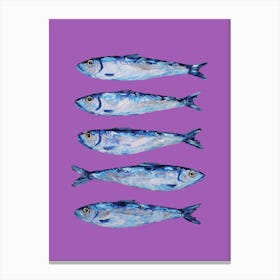 Sardines On Purple Canvas Print