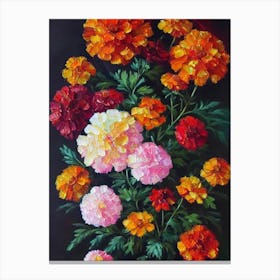 Marigold Still Life Oil Painting Flower Canvas Print
