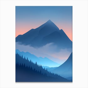 Misty Mountains Vertical Composition In Blue Tone 103 Canvas Print