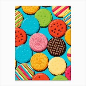 Retro Colourful Cookies Pop Art Inspired Canvas Print