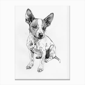 Basenji Dog Line Sketch 1 Canvas Print