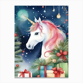 Christmas Unicorn Magic Canvas Print