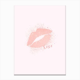 Xoxo pink lips Canvas Print