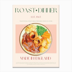 Roast Dinner Mid Century Canvas Print