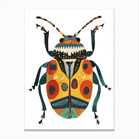 Colourful Insect Illustration June Bug 6 Canvas Print