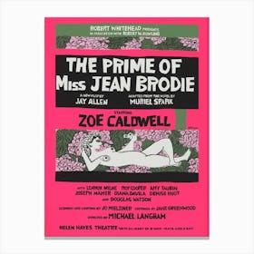 The Prime Of Miss Jean Brodie Theatre Poster 1968 Canvas Print