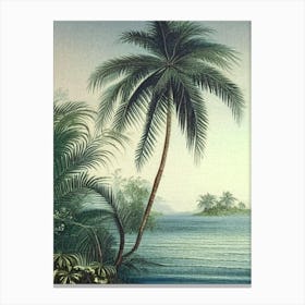 Ripples In Ocean Landscapes Waterscape Vintage Illustration 2 Canvas Print