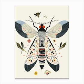 Colourful Insect Illustration Fly 15 Canvas Print