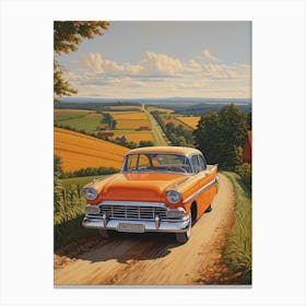 Old Car On The Road 1 Canvas Print
