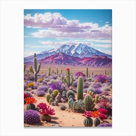 Cactus In The Desert Print Canvas Print