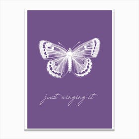 Just Winging It - Purple Canvas Print