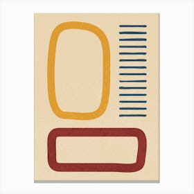 Minimal Abstract Geometric Shapes in Retro Colors Canvas Print