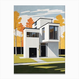 Minimalist Modern House Illustration (5) Canvas Print