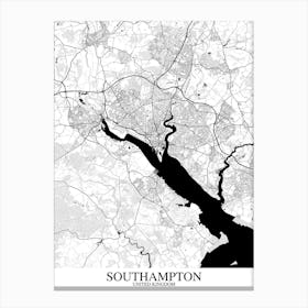 Southampton White Black Canvas Print
