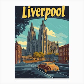 Aihrgdesign A Retro Travel Poster For Liverpool Featuring The Ea48d6b8 B6f0 4d58 9a32 5058fd28f6c9 1 Canvas Print