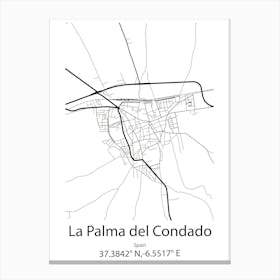 La Palma,Cuba Minimalist Map Canvas Print