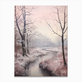 Dreamy Winter Painting The New Forest England 3 Canvas Print
