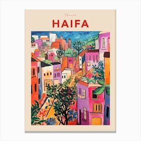 Haifa Israel 4 Fauvist Travel Poster Canvas Print