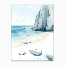 White Rocks On The Beach Canvas Print