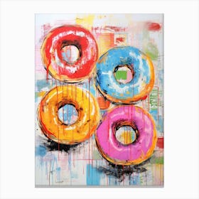 Donut Pop Art Risograph Inspired 1 Canvas Print